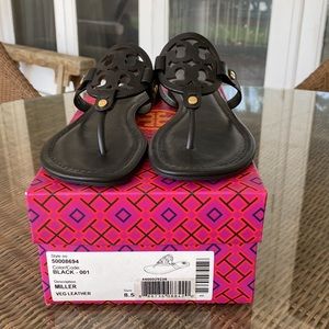 New Tory Burch Miller Sandals 8 1/2 Black.